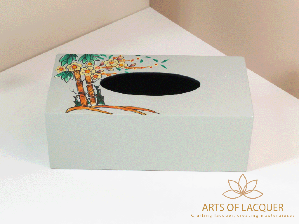 Bamboo Garden Lacquered Tissue Box 