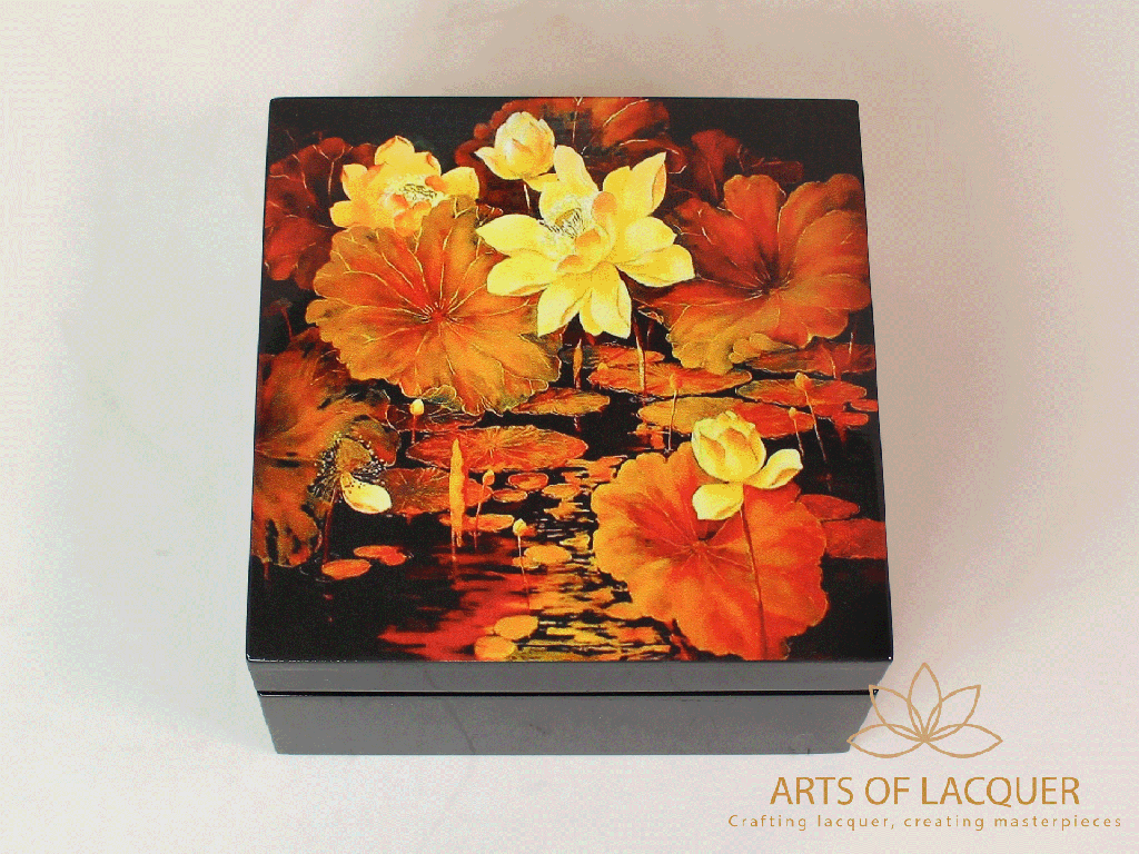 Autumn Radiance Floral Lacquer Jewelry Box