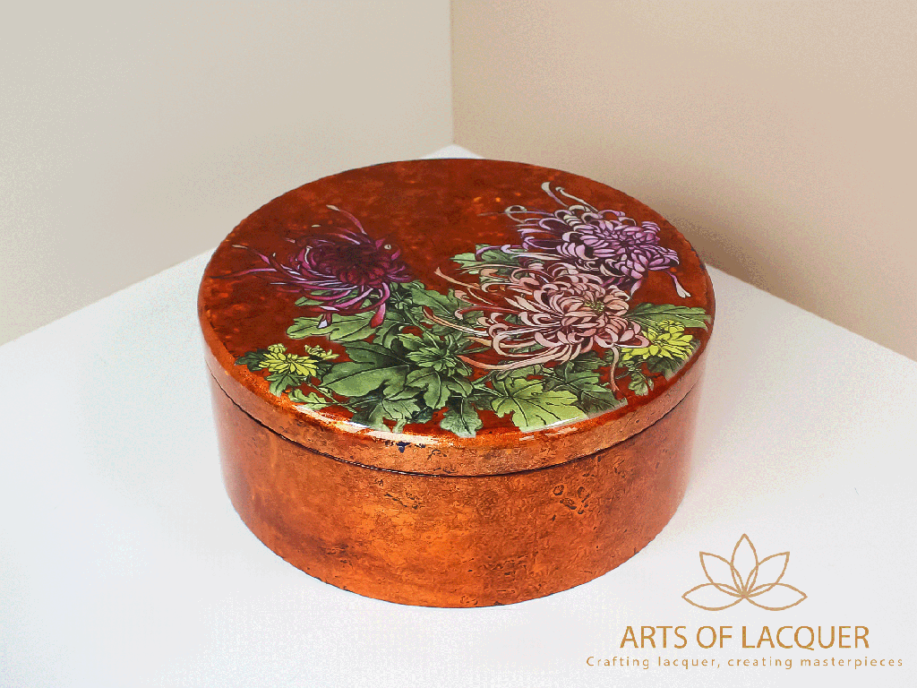 Chrysanthemum Lacquer Keepsake Box