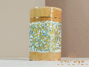 Blue Bamboo Lacquer Jar with Eggshell Mosaic