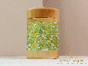 Green Bamboo Lacquer Jar with Eggshell Mosaic