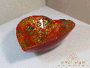 Romantic Heart Lacquer Bowl - Vibrant Red Decorative Centerpiece