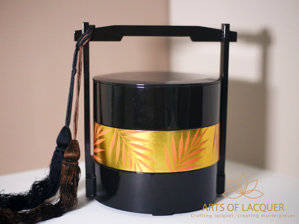 Lacquer Gold and Black Jewelry Boxes