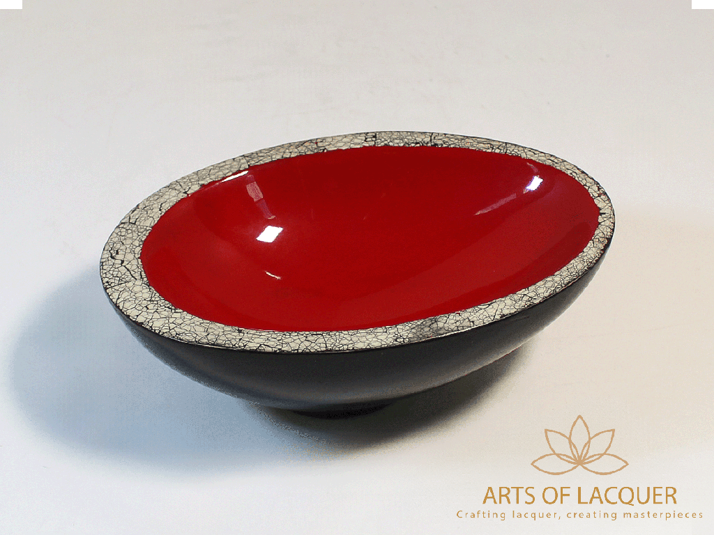 Versatile Flower Floating Bowl - Crimson Lacquer Decor