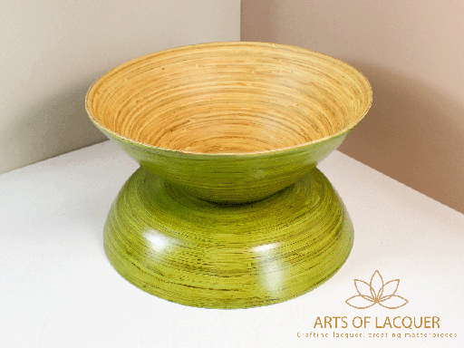 [AOL230098] Green Eco-Chic Bamboo Lacquer Bowl Set