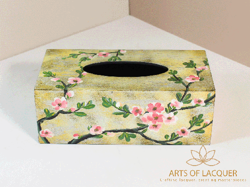 Cherry Blossom Lacquer Tissue Box