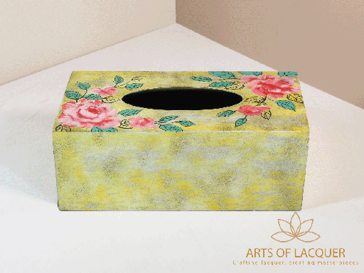 Rose Blossom Lacquer Tissue Box