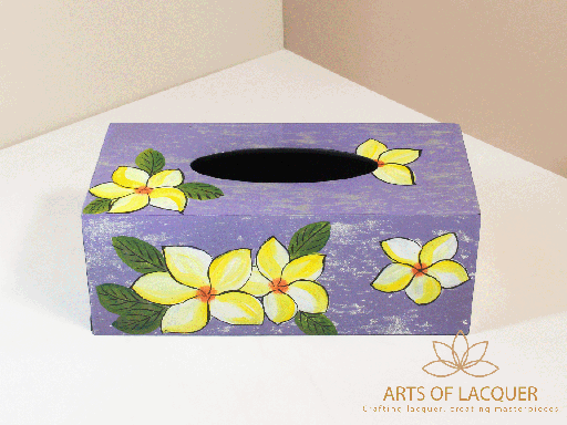 Plumeria Flower Lacquer Tissue Box