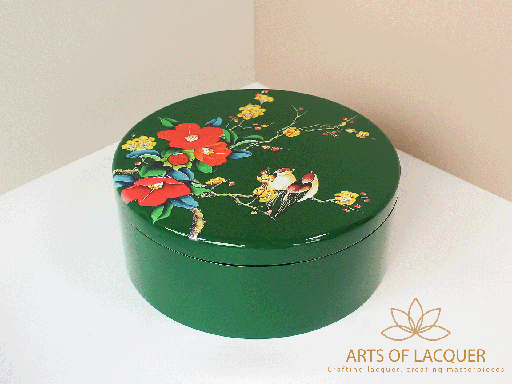 [AOL230064] Emerald Blossom Handcrafted Lacquer Keepsake Box