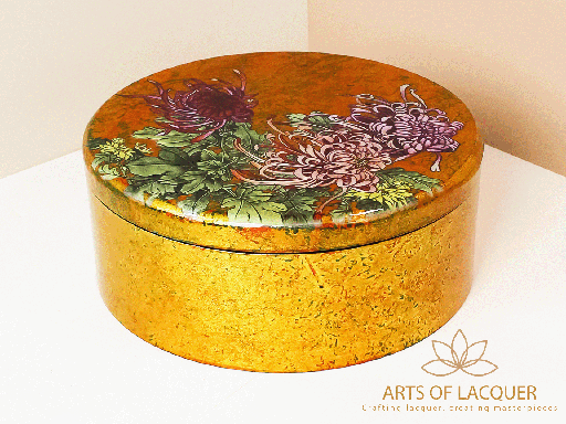 [AOL230066] Imperial Chrysanthemum Lacquer Keepsake Box